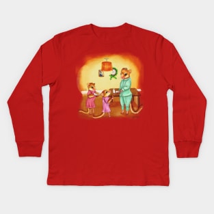 Santa's Pit-stop: Festive Watercolour Illustration Kids Long Sleeve T-Shirt
